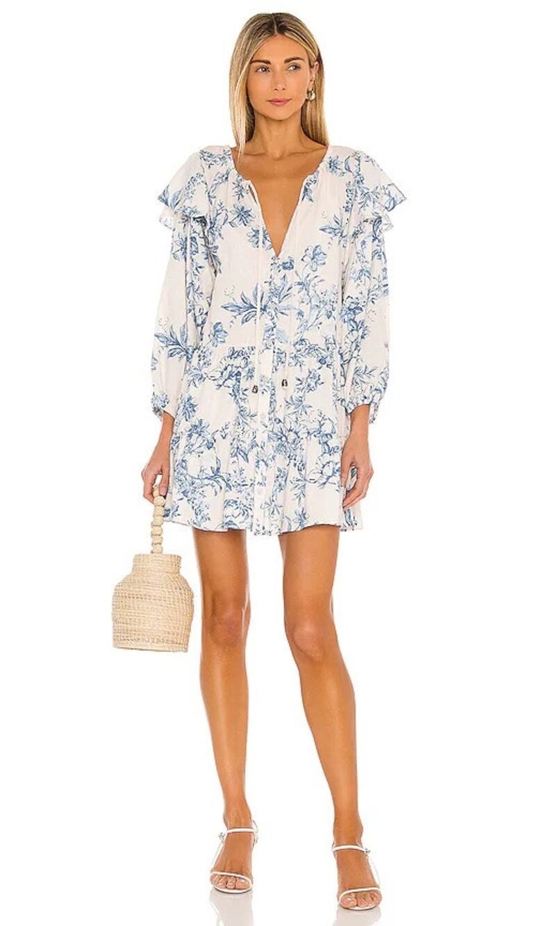 NWT Free People Sunbaked Swing Feminine Floral Mini Dress Tea Combo Size Small